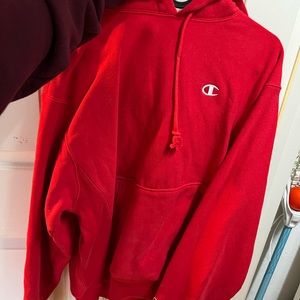Red champion sweatshirt